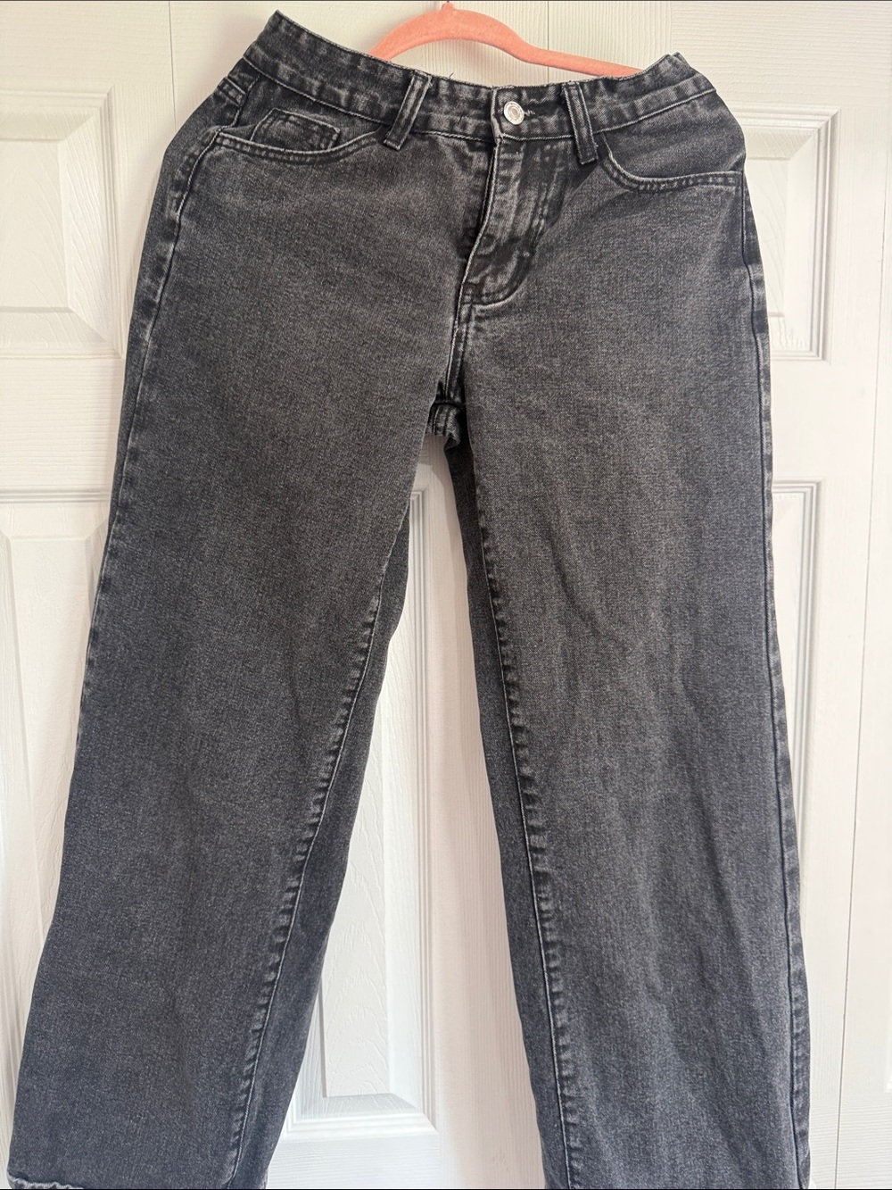SHEIN Women's Straight Leg Gray Washed Jeans